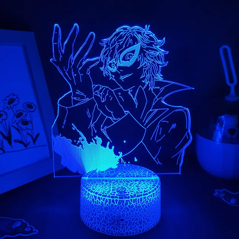 Persona 5 Anime Figure 3d Led Lamp For Bedroom Manga Lava Night Lights