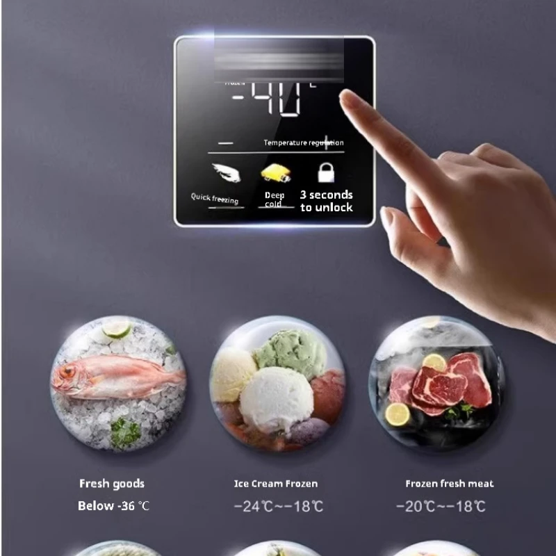 -40°C Small Freezer Household Commercial Full Freezer Refrigeration Energy Saving Frost Reduction Compact Refrigerator 6
