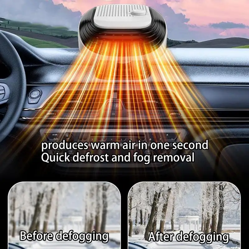 Yous Auto 150W 12V Car Defogger Heater Car Heater Fan Portable Car Defroster  w/ 2 in 1 Cooling & Heating Car Windshield Defogger Handheld Auto  Windscreen Defroster Auto Anti-Fog Heater Gray 