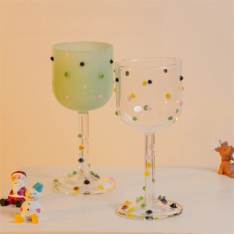 

Korean Style Retro Diamond Glass Modern Simple Household High Temperature Resistant Red Wine Champagne Goblet Cute Juice Cup