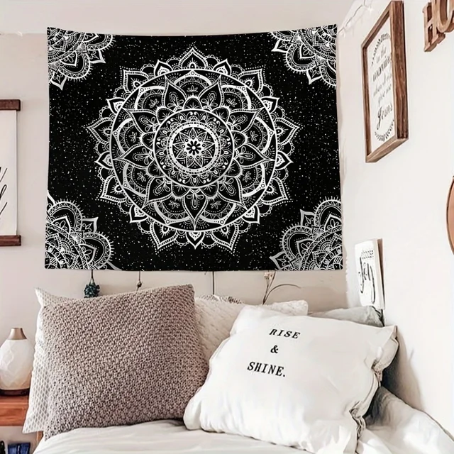 1pc Bohème Mandala Tapisserie Salon Chambre Bureau Tenture Murale, Décoration de Maison Décoration de Chambre Décoration de Fête 6