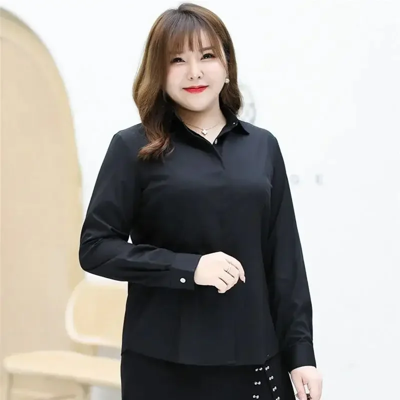 Long Sleeve Office Blouse for Women, Casual Bodysuit Tops, Wrinkle