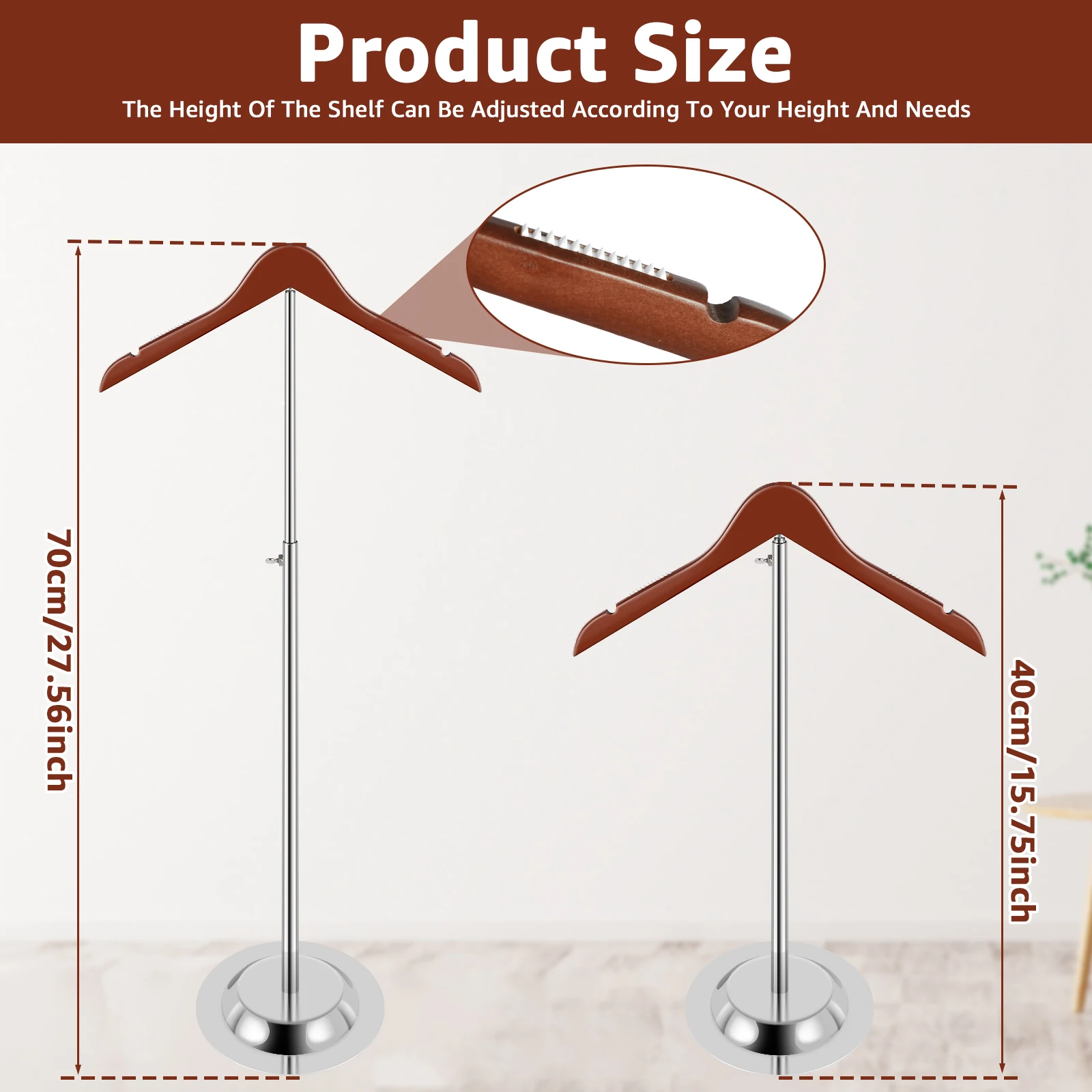 Adjustable T-Shirt Display Stand 40-70cm Flexible Shoulder Rack Multi-Purpose Holder Jacket Sweater Coat Garment Display Stand clothes hanger