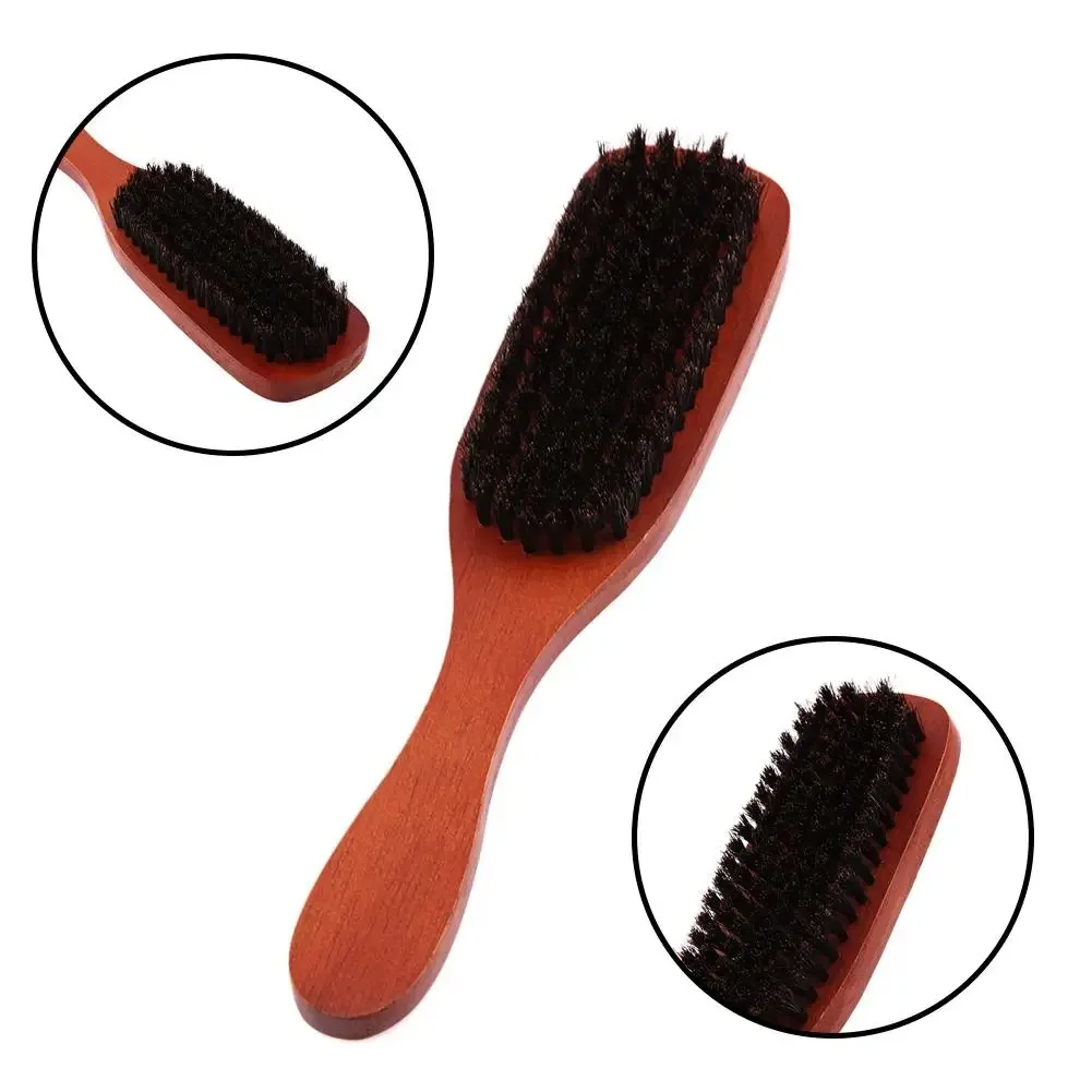Wood Handle Hair Brush Set Hard Boar Bristle Combs Styling For Men Women Hairdressing Hair Styling Beard Straight hair brush comb