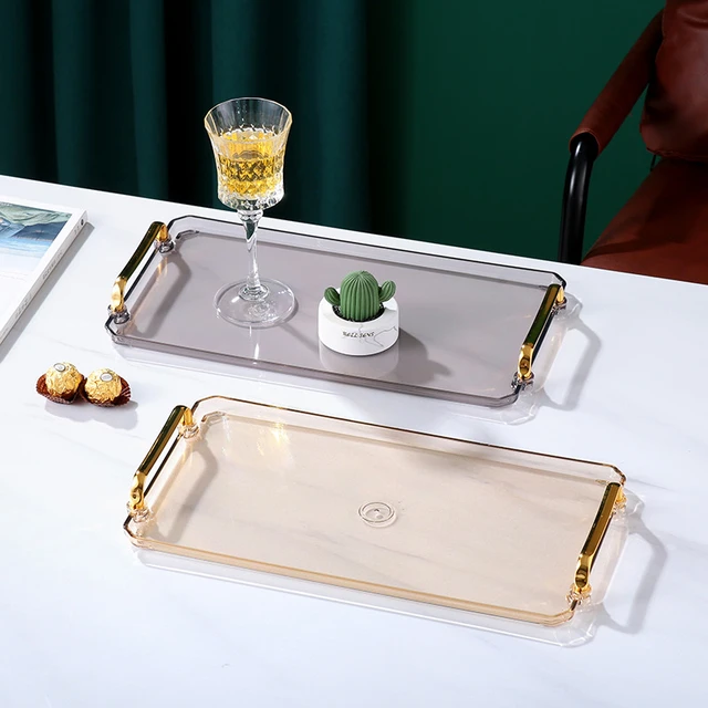 Small Rectangular Plastic Tea Tray Storage Serving Tray Living Room  Household Water Cup Plate for hotel/home - AliExpress