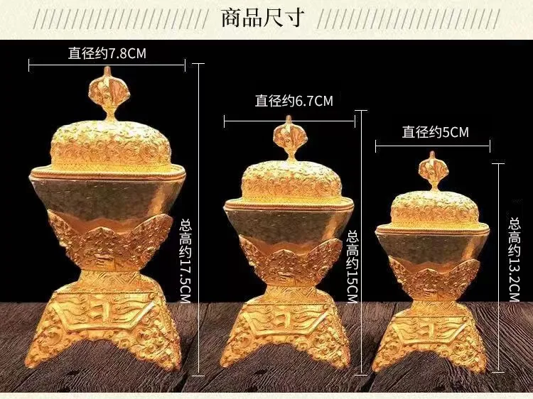 Buddhism Tantra alloy buddha kapala-bowl 2 size optional liturgical supplies