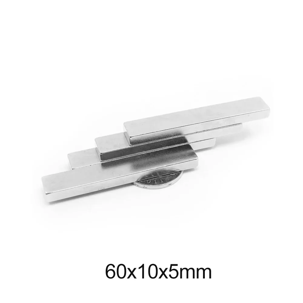 강력 시트 희토류 자석, 직사각형 네오디뮴 자석, 블록 자석, 길이 60mm, 60x10x5mm, 60x10x5