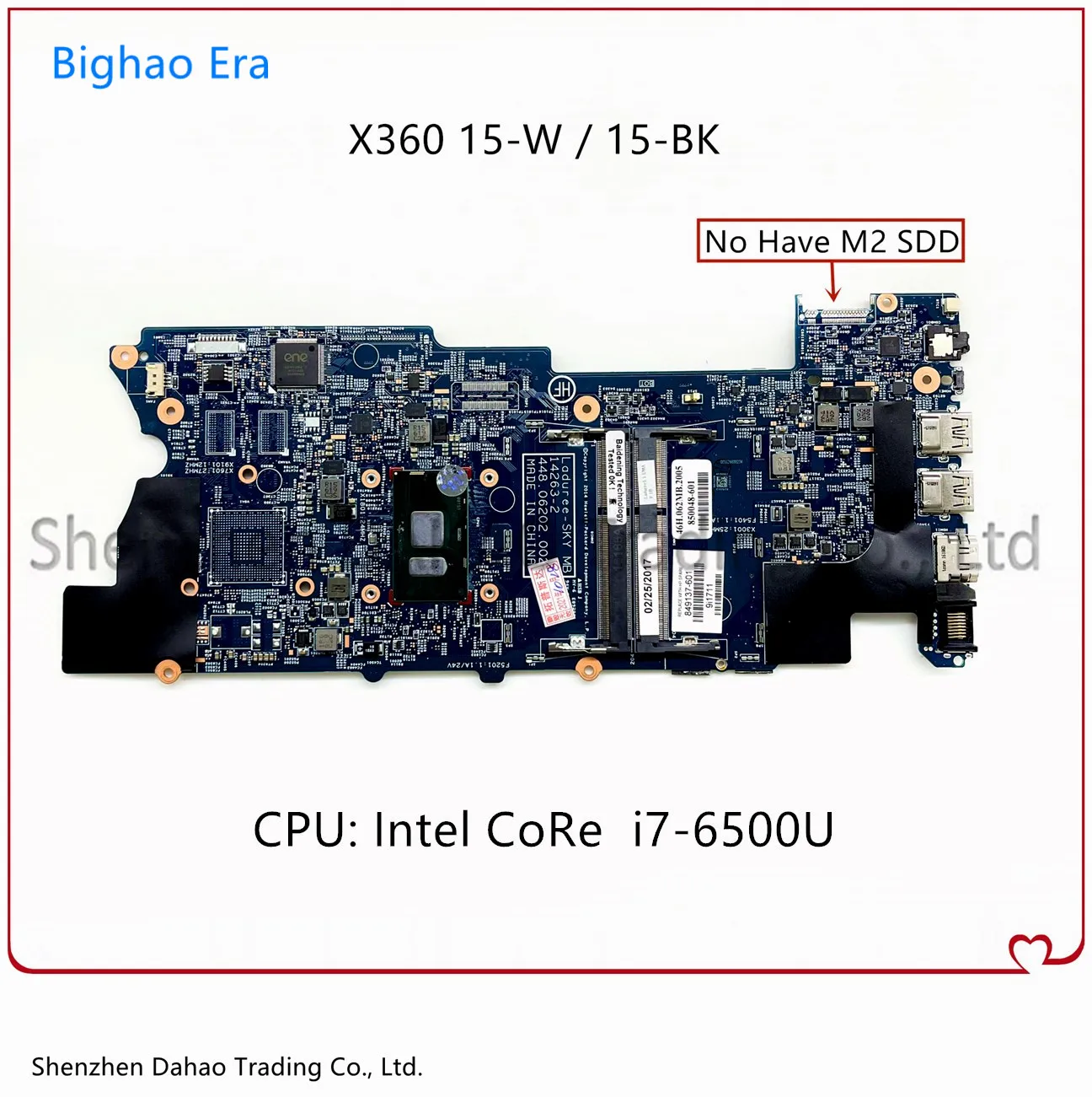 

811096-001 811096-601 для HP X360 15-W 15T-W 15-BK материнская плата для ноутбука с процессором i7-6500U 14263-2 448.06203.0021 100% полностью протестирована