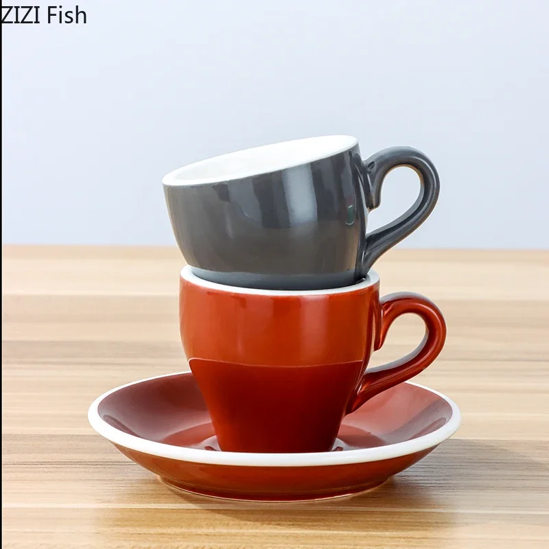 75ml Espresso Cup Thickened Ceramic Coffee Cup and Saucer Small