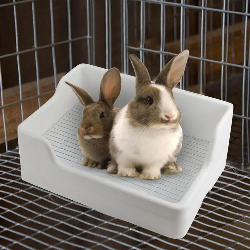 

Контейнер для наполнителя для домашних животных, нескользящий антираспылительный мочеприемник для кроличьего туалета, угловой поднос для тренировки домашних животных в ванной комнате