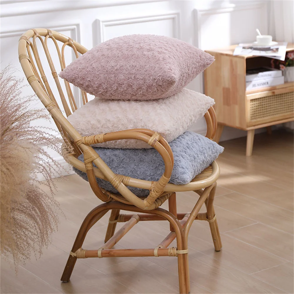 Olanly-funda de cojín de flores decorativas para sofá cama, funda de almohada de lujo para dormir, sala de estar, silla de jardín, Rosa