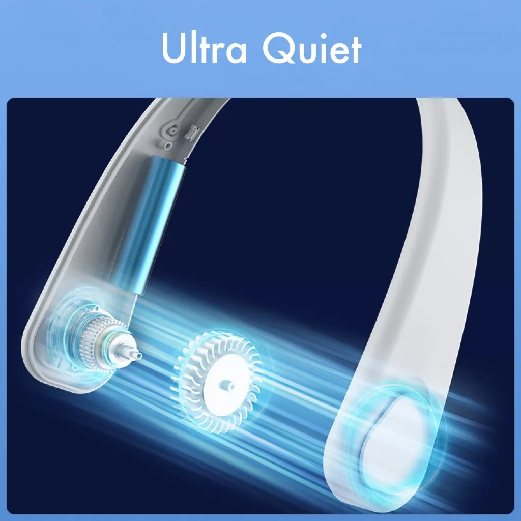 Summer Portable Hanging Neck Fan Fast Cooling USB Rechargeable Wearable Bladeless Fan Outdoor Sports Home Office Cooler
