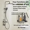 Aircraft Carrier Alloy Shower Shower Set Household Bathroom Piano Button Pressurized Nozzle Shower Set with Digital Display 2