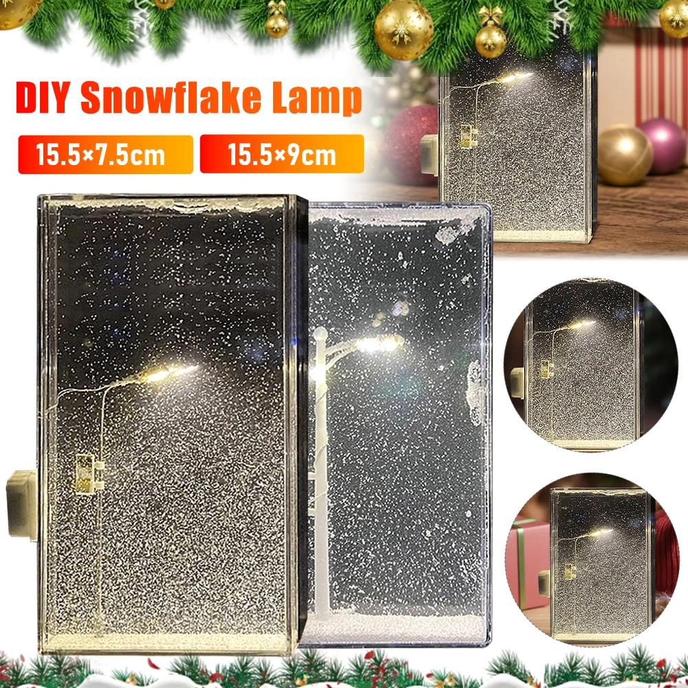 Christmas Snowy Night Lamp DIY Snowy Scene Street Light Christmas Crafts Flowing Sand Snowy Night Lamp For Christmas Gifts