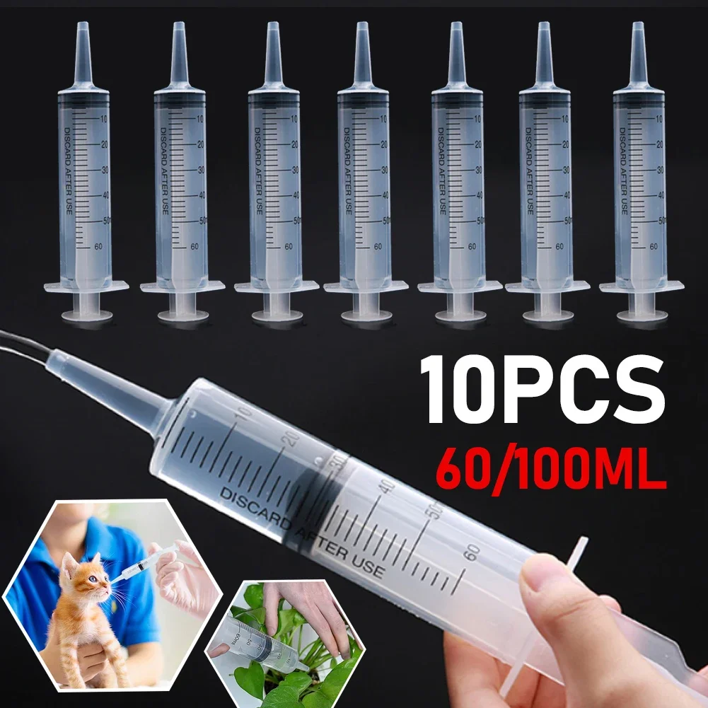 60ml/100ML Feeding Syringe Glue Filling Enema Syringe Nutrient Sterile Without Needle Watering for Industrial Hydroponics 2