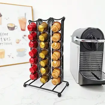 1 pz porta capsule di caffè organizzatore di stoccaggio base solida contiene 42 cialde di caffè supporto per cialde di caffè espresso di facile accesso per casa e ufficio 1
