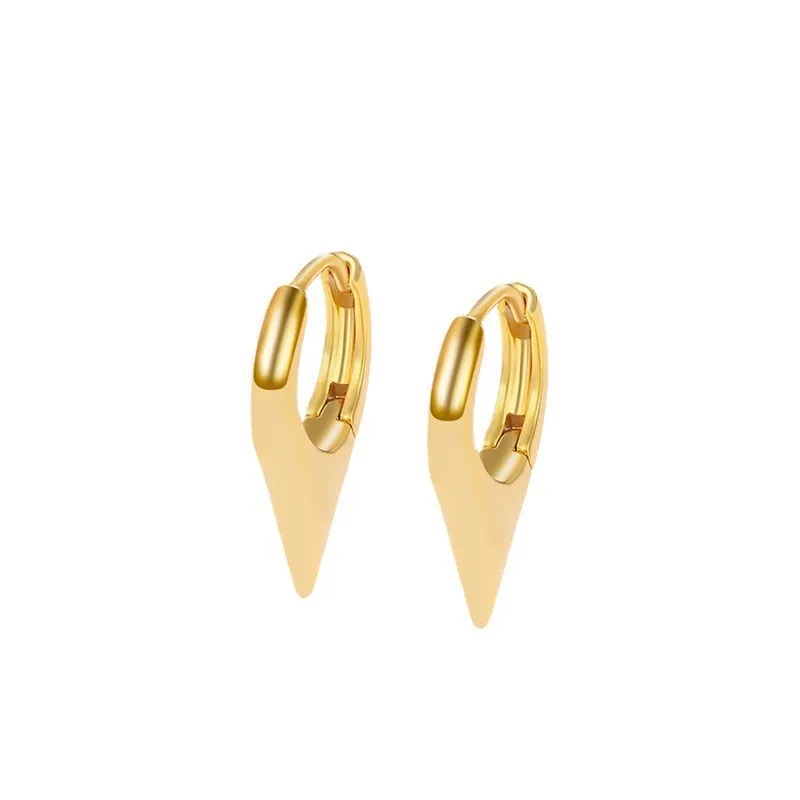 24K Gold Color Smooth Geometric Hoop Earrings for Women Irregular Huggies Jewelry Gift Pulseras Mujer