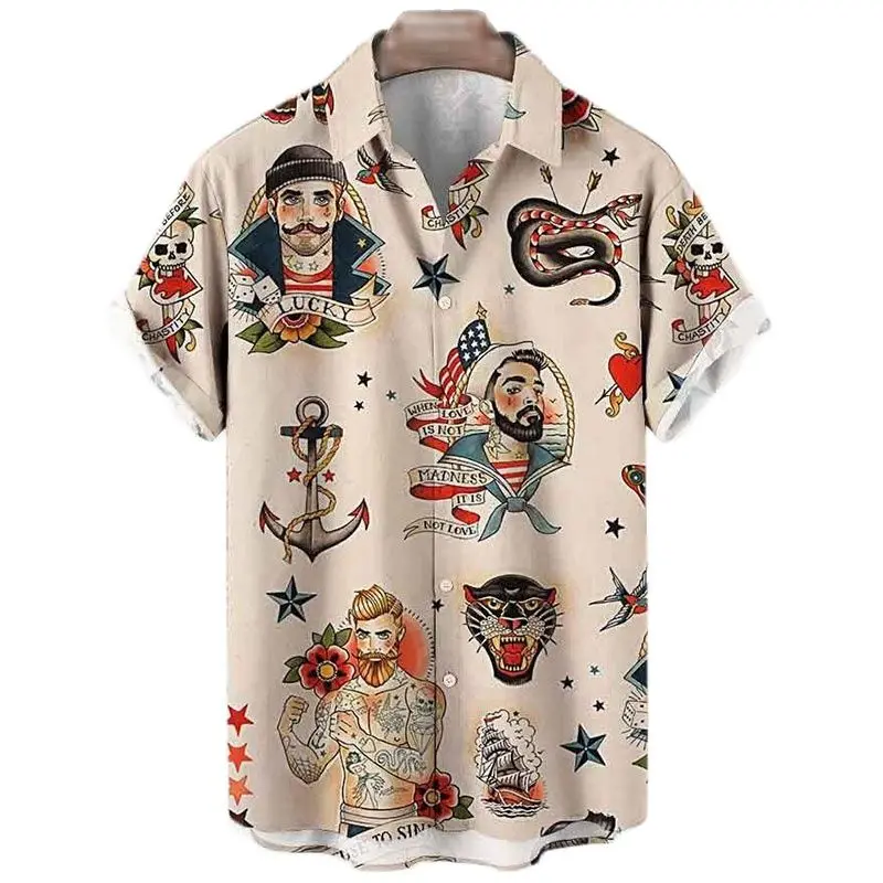 Animal Elements Print Shirts für Männer 3D Tiger Grafik T