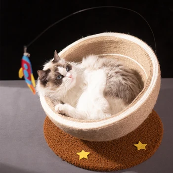Sisal Cat Scratching Board Protect Furniture Grinding Claw Toys Oval cratching Bowl for Indoor Kitten Cats Nest Bed Pet Supplies 1
