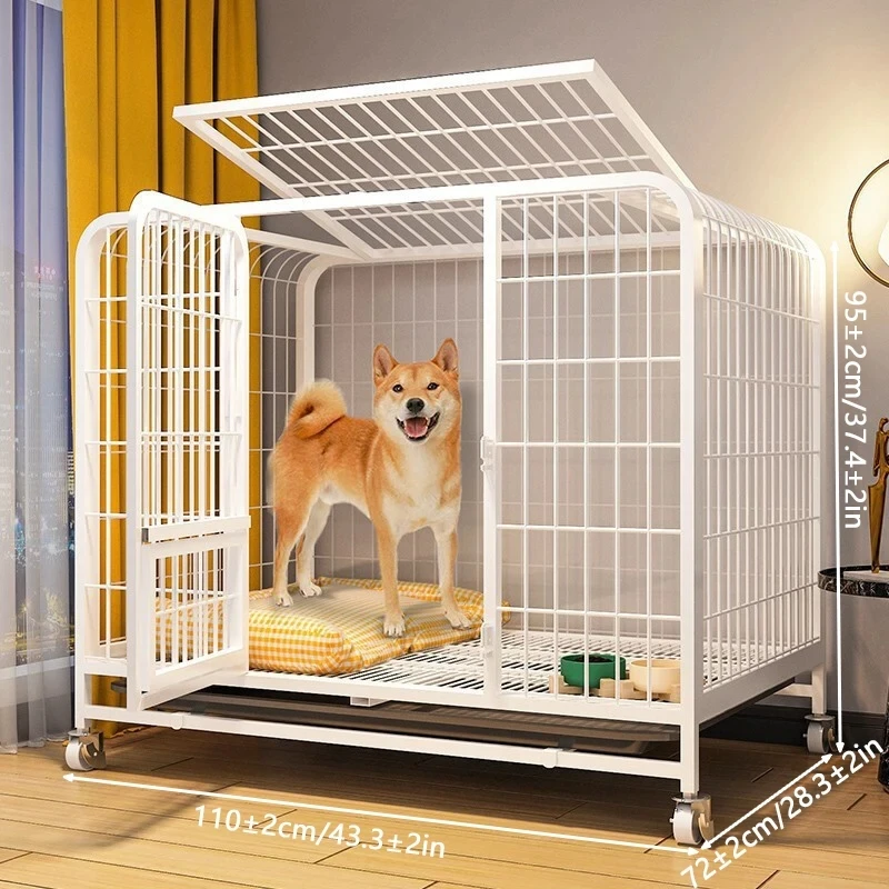 BOOTEELY Heavy Duty Dog Kennels Metal Dog Kennels Heavy Duty Indestructible And Escape-Proof Dog Crate Cage Kennel for Large Dog 6