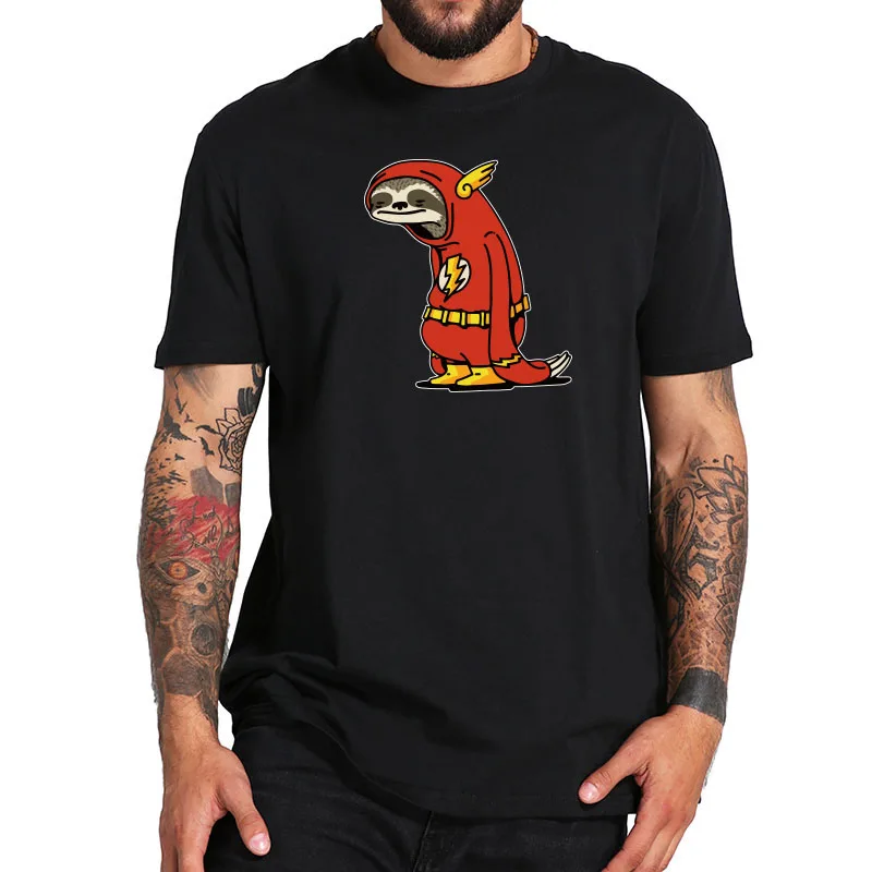 

Sloth T shirt The Flash Cartoon 100% Cotton Tee Top High Quality Casual Tshirt Cartoon Funny Homme US Size