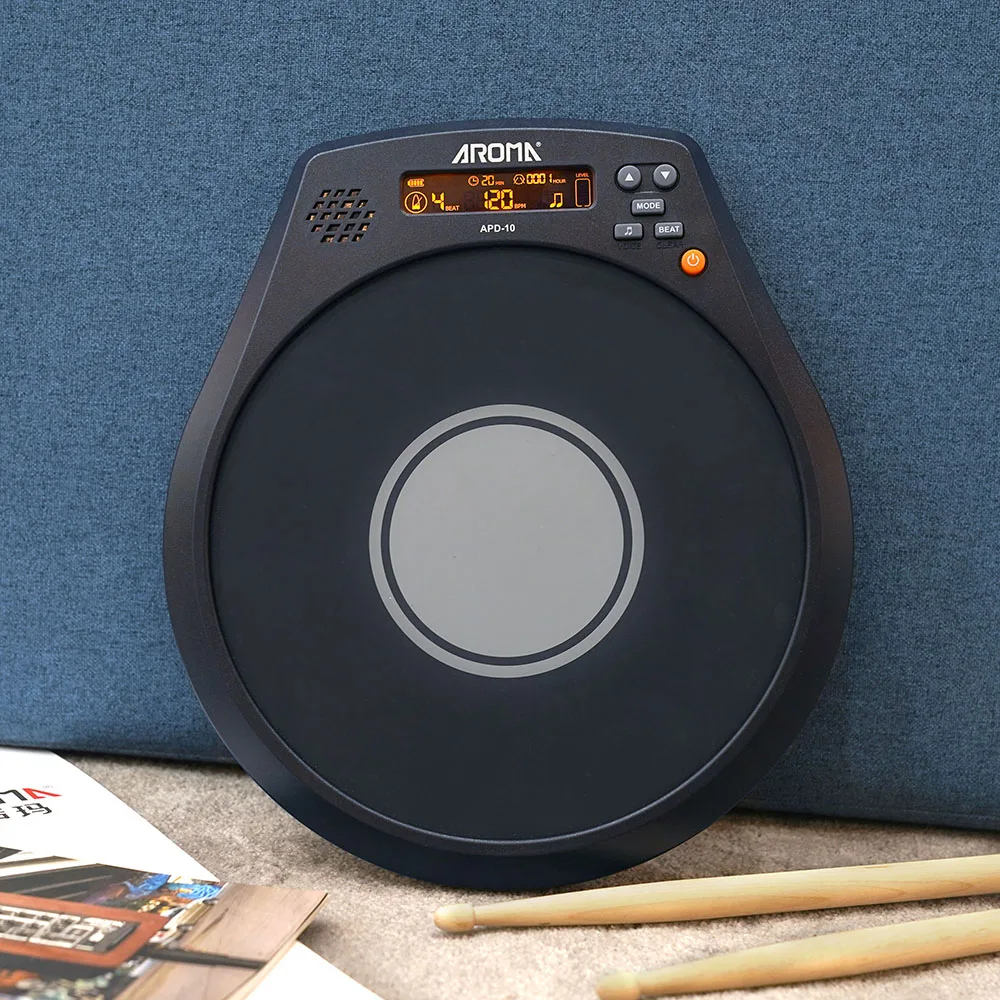 Aroma Electronic Dumb Drum Pad 8 Inch Rechargeable Multifunction Digital Electric Speed Detection Metronome Practice Drum