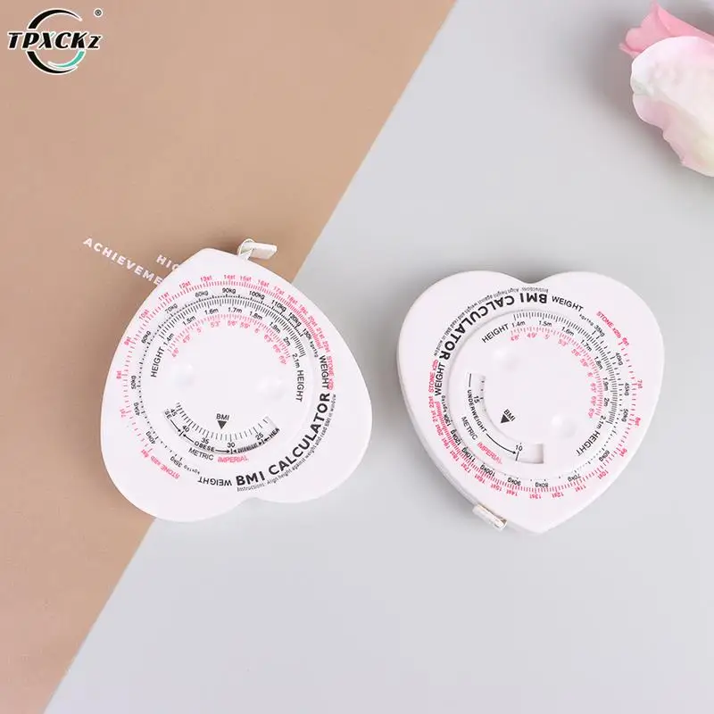 

1pcs 150cm/60" Heart Shape Tape Accurate Body Measuring Tape BMI Calculator Cut Size Measurer Ruler Tailor Tool Measurement Tool