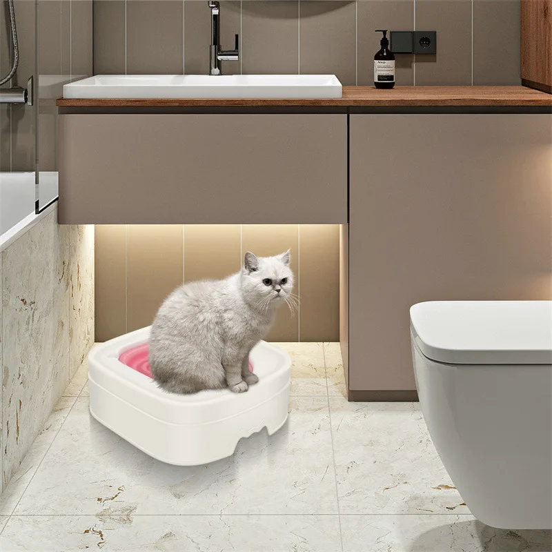 Cat Toilet Trainer Reusable Cat Litter Box Can Be With Water Or Litter Teaching Cats to Use Tools