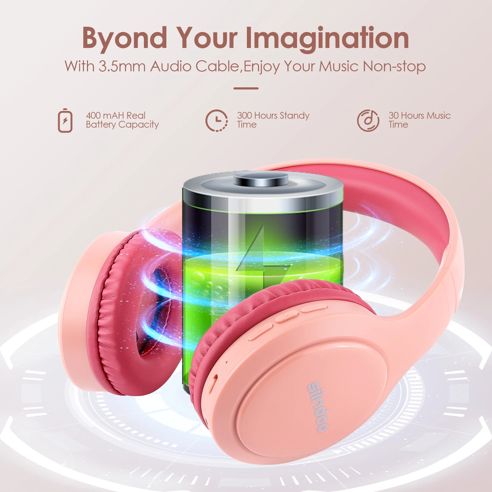 Siindoo JH-919 سماعة لاسلكية تعمل بالبلوتوث سماعات...