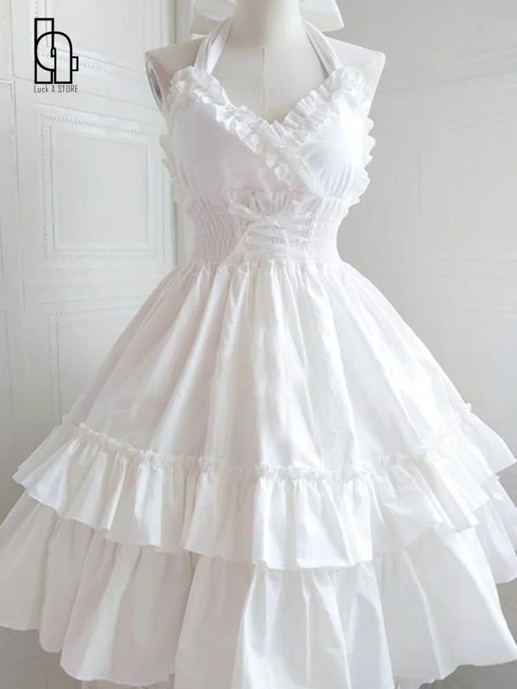 Summer Classical Elegant Suspender Dress Lolita Solid Kawaii Lolita Retro Soft Girl Tea Party JSK Suspender Dress lolita dress lolita suspender dress suspender dress