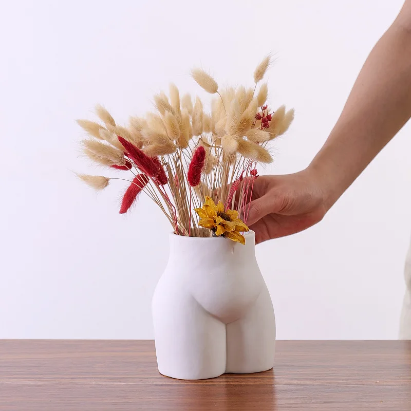Ceramic Human Body Shape Vase Nude Naked Girl Butt Ceramic Flower Vase Flower Arrangement Modern Home Creative Decoration 3