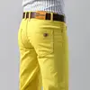 Men's Colorful Denim Stretch Stretch Jeans New Elastic Yellow Pink Red Slim Male Clothing Simple Business Denim Trousers 2