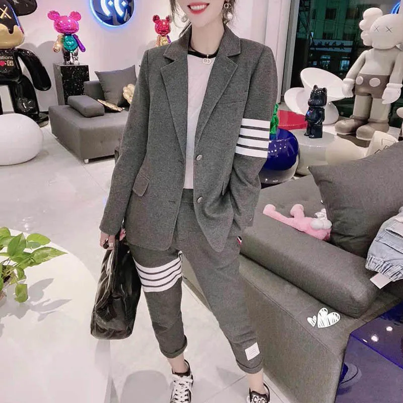 

TB casual suit suit female spring and autumn European station Western style fashion college style design sense niche goddess fan