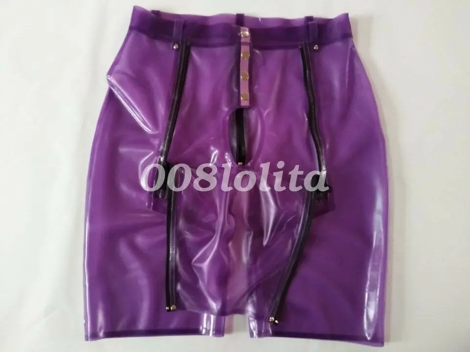 Latex Rubber Shorts Briefs Three Zipper Size S-XXL