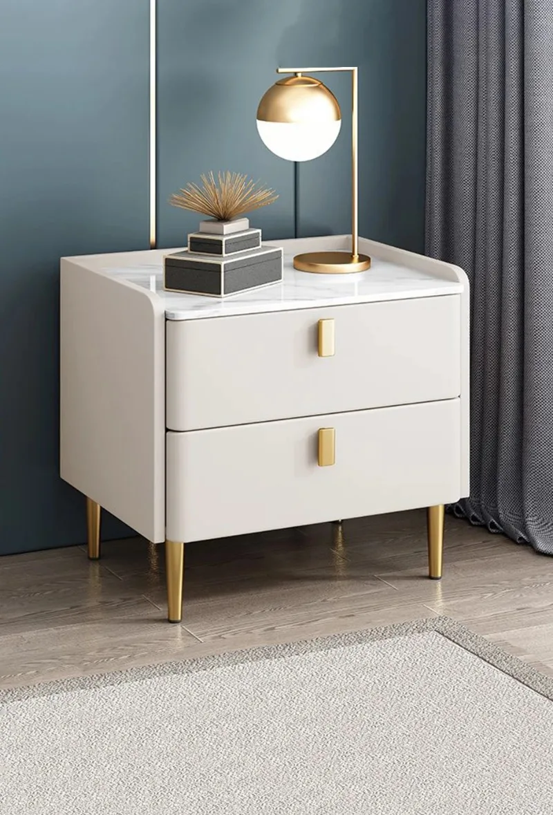 Description Picture 3 of itemSlate Nightstands Bedroom Bedside Table Wooden Furniture with Drawers Bedside Cabinet with 2 Drawers Multicolor 17.7inches 45cm
