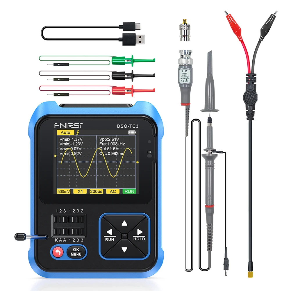 Hantek 2C42 Mini Palmare Oscilloscopio Digitale Multimetro USB Portatile 2 Canali 40MHz 250MSa/s