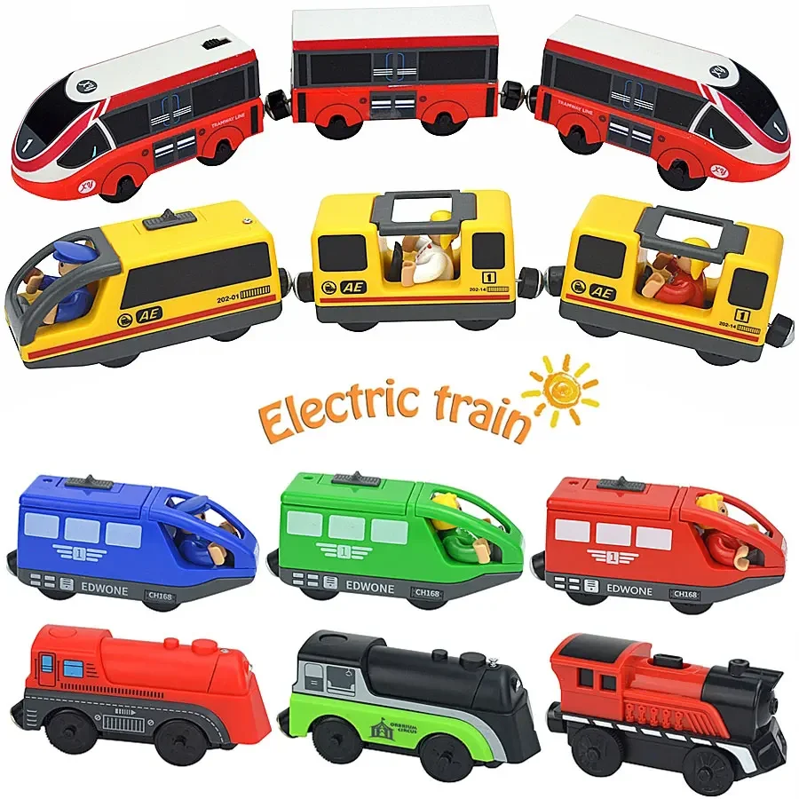 기관차 자기 자동차 전기 기차 장난감 모든 브랜드에 적합 Biro 나무 다이 캐스트 슬롯 기차 트랙 철도 교육 완구 어린이를위한
