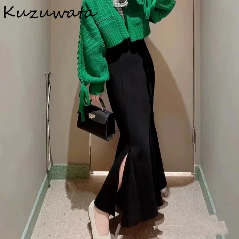 Kuzuwata 2022 зимние новые женские Jupes японский темперамент Mujer Faldas с высокой талией