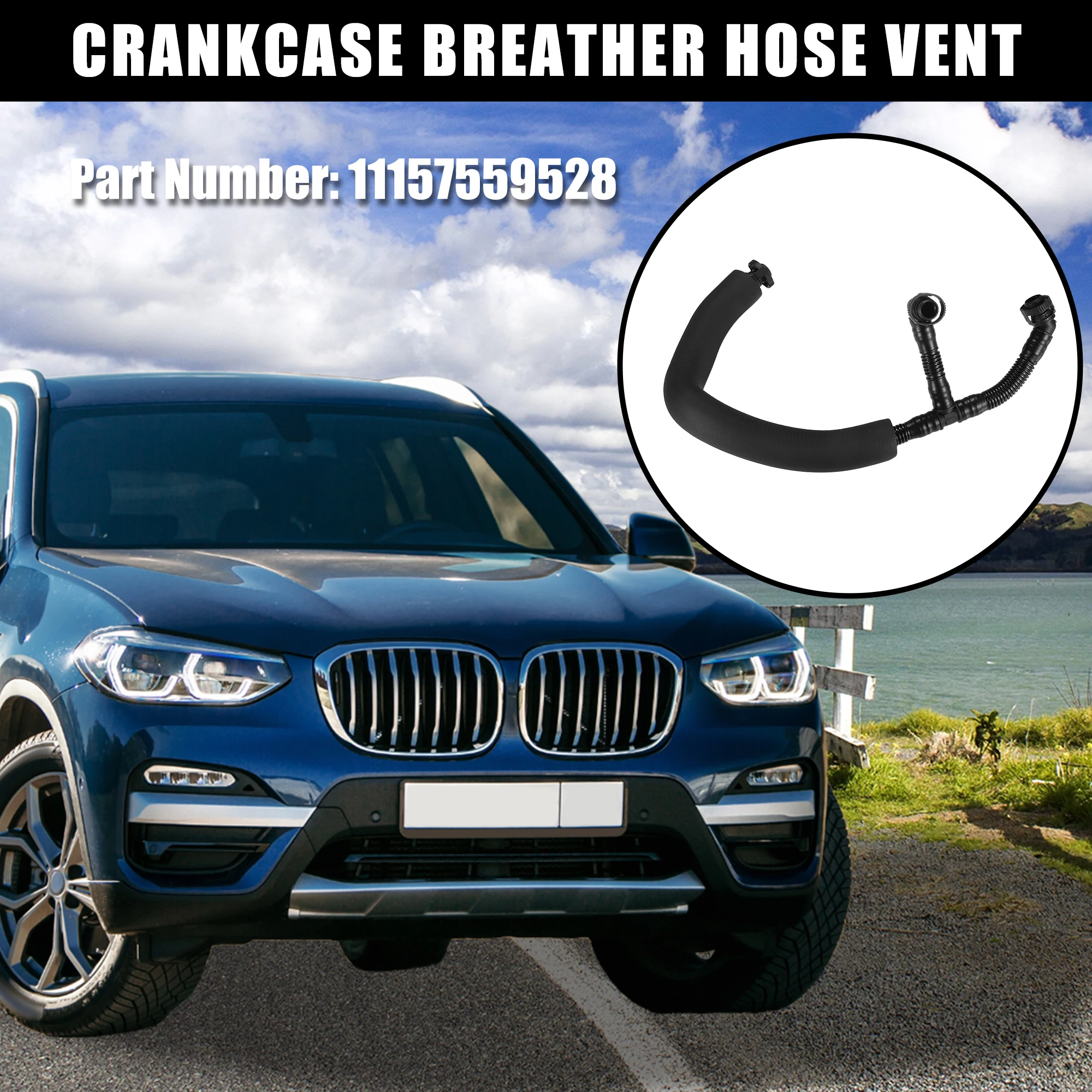 UXCELL Car Crankcase Breather Hose Vent Hose For BMW 328i 2007 2008 2009 2010 2011 11157559528