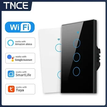 TNCE Tuya US WiFi Smart Wall Switch 1/2/3/4 Gang  No Neutral Wire Touch Sensor LED Light Switches Smart Home Alexa Google Home 1