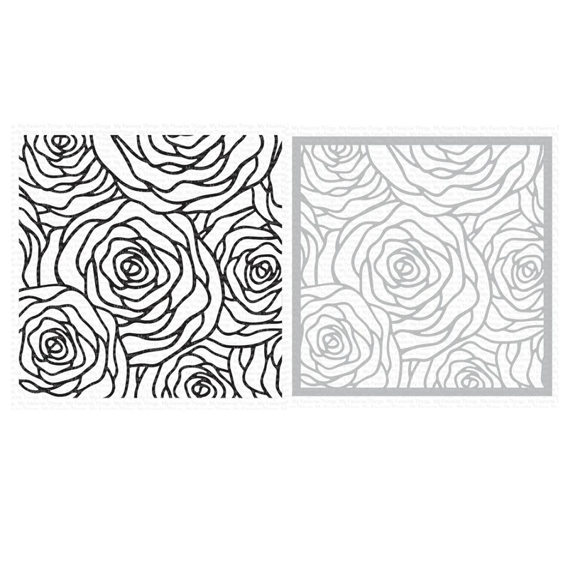 Roses All Around Clear Stamps & Stencils Set for Scrapbooking and Cardmaking