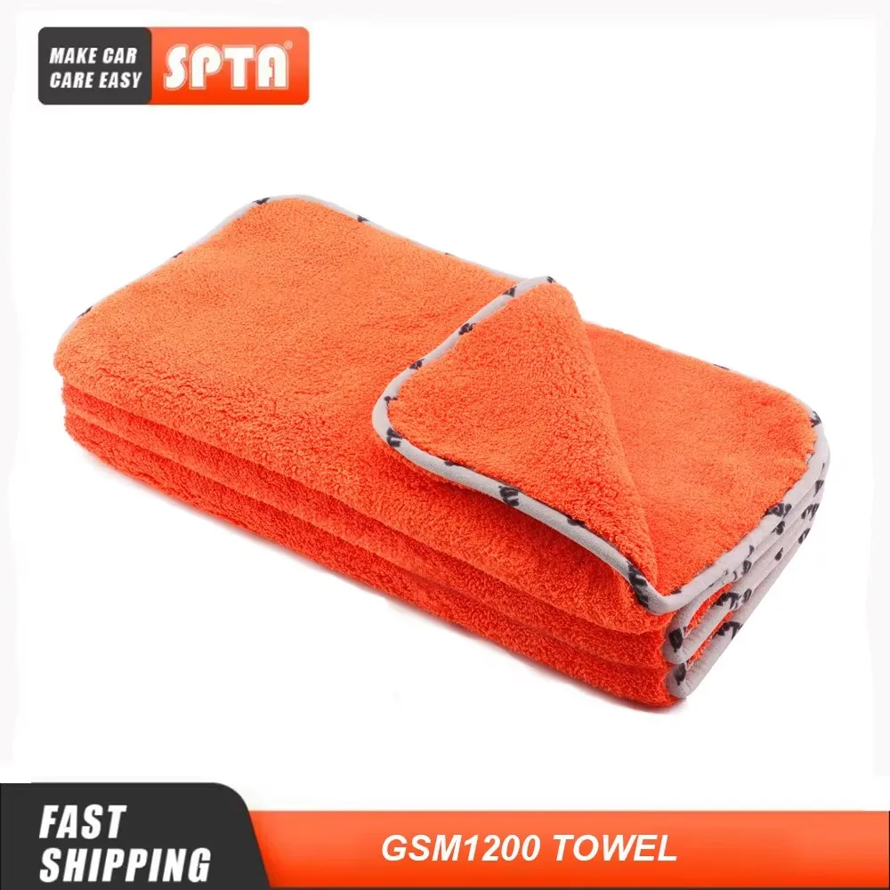 SPTA 1Pc 1200 GSM Car Wash Microfiber Towel Cleaning Cloth Ultra-Thick 16'' x 16'' for Cars Drying Home Polishing Detailing microfiber towel,cleaning cloth,microfiber cleaning cloths,microfiber car towel,microfiber towels,fiber towel,microfiber washing towel,car drying towel,drying cloth