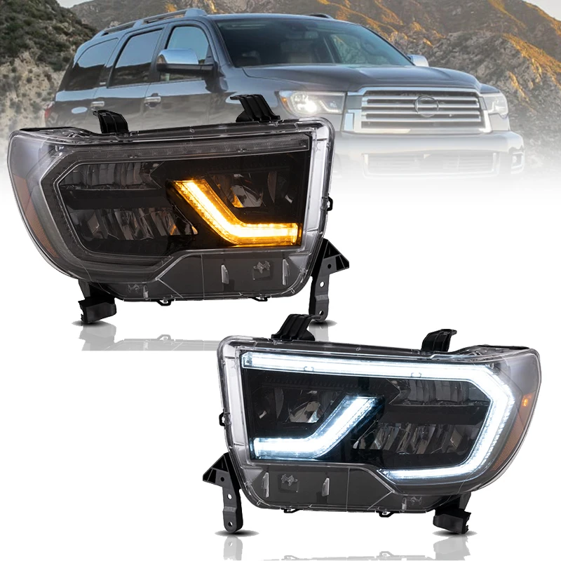 

Светодиодный фары с последовательной автомобильной фарой 2007-2017 2018 Tundra фары для Toyota Tundra Sequoia головного света