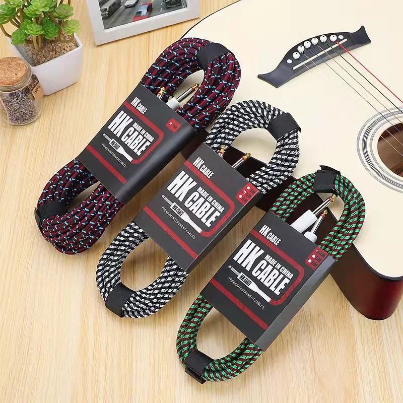 일렉트릭 기타 케이블 와이어 코드 소음 차폐베이스 케이블 없음 기타 앰프 액세서리 용 순수 구리 오디오 케이블 3/5/10m