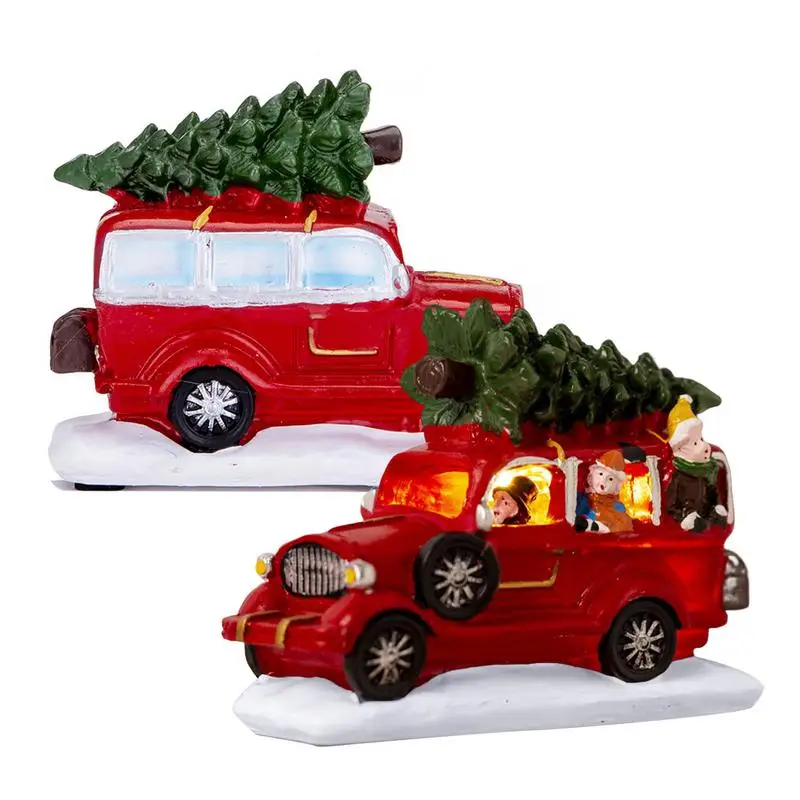 

Мини Рождественская елка красный грузовик с огнями красный грузовик сад крыльцо украшение красная ферма пикап домашнее рождественское украшение