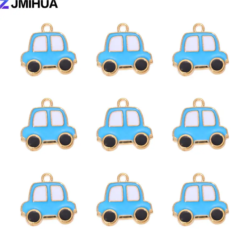 15pcs Enamel Car Charms for Jewelry Making and DIY Crafts
