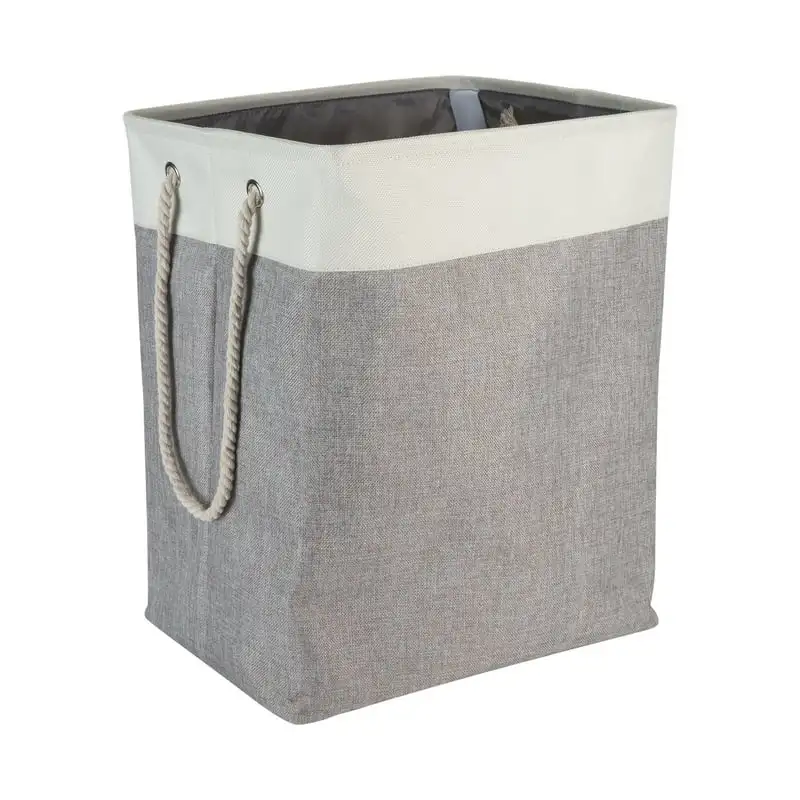 

Large Laundry Hamper with Rope Handles, Gray and Beige סל כביסה Hangers for clothes корзина для грязног