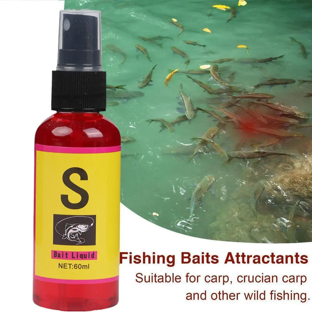 60ml Fishing Baits Attractants Lures Liquid Attractant Natural Scent Drag For Sea River Freshwater Fish Effective Attract F Q8N8