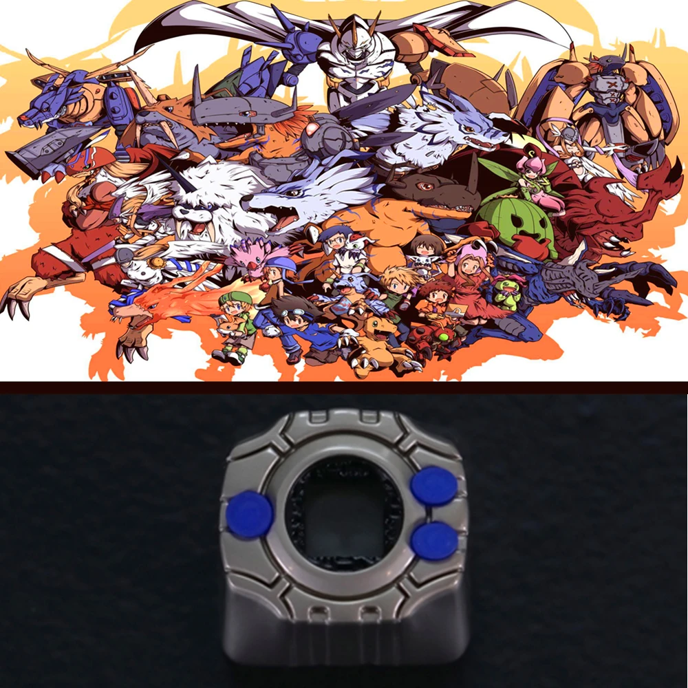 keystone keycap pçs anime digimon aventura de alumínio chave teclado mecânico keycaps para altura cereja mx eixo