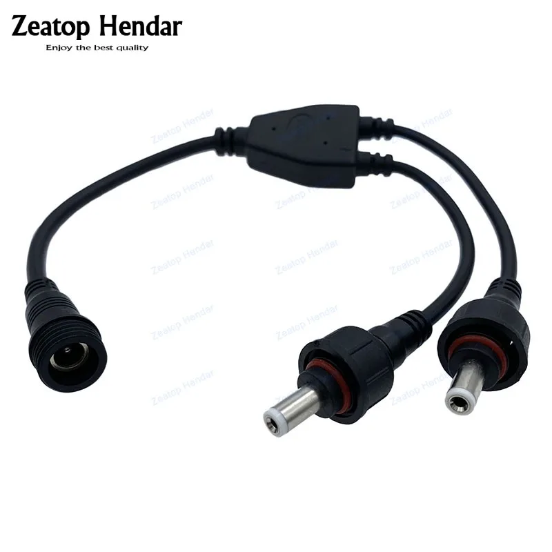 5.5mm X 2.1mm DC Power Splitter - 1 Male To 2 Female Jack Connector Adapter